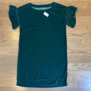 Gap - velvet green shift dress
